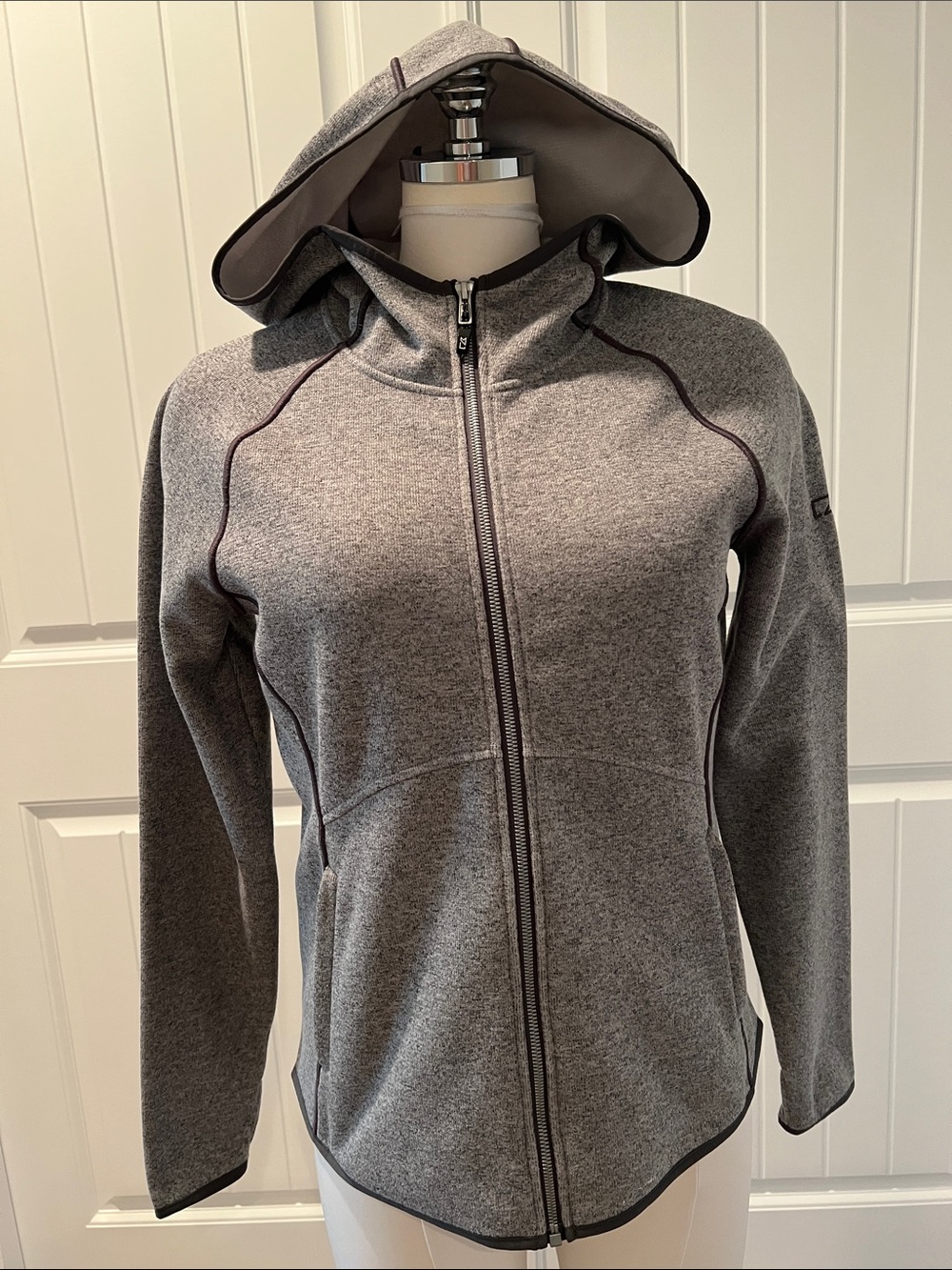Cutter & Buck Gray Full-Zip Hooded Utility Jacket